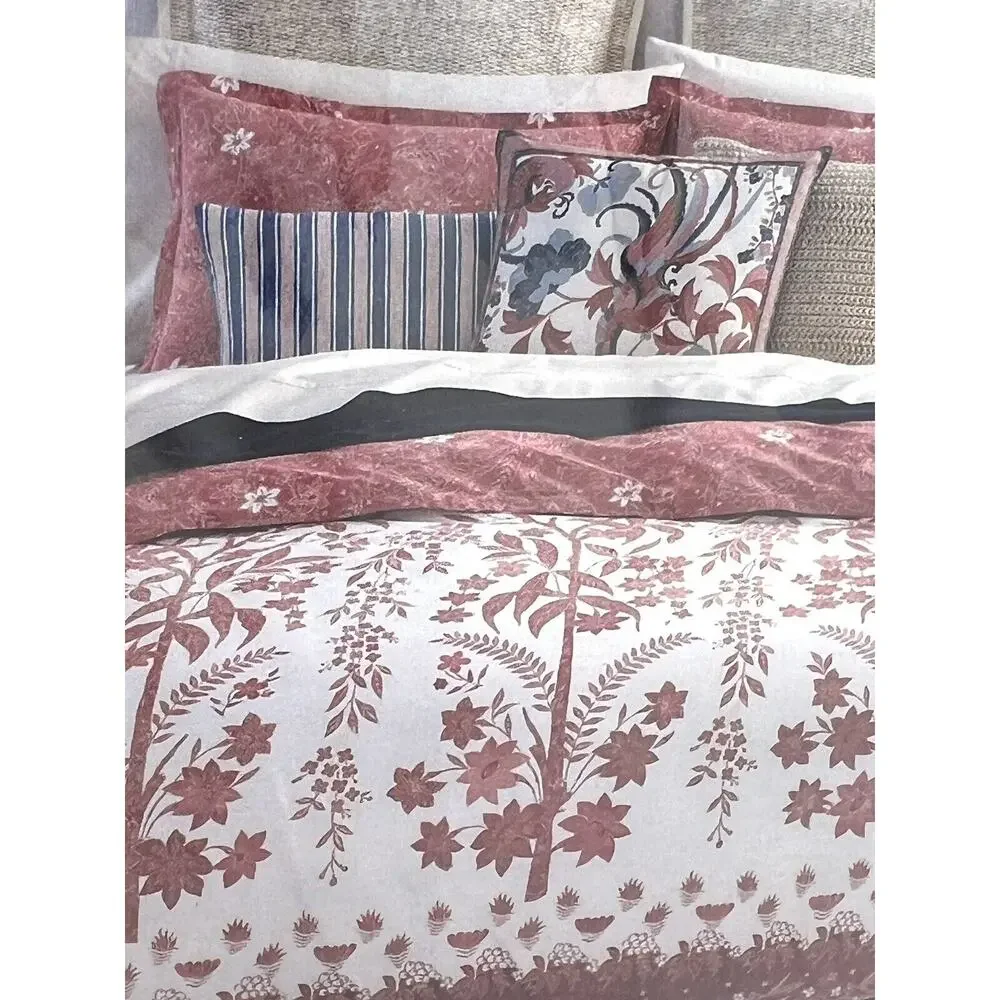 Ralph Lauren ISLA Floral KING Duvet Cover Shams Set Dusty Rose Pink REVERSIBLE